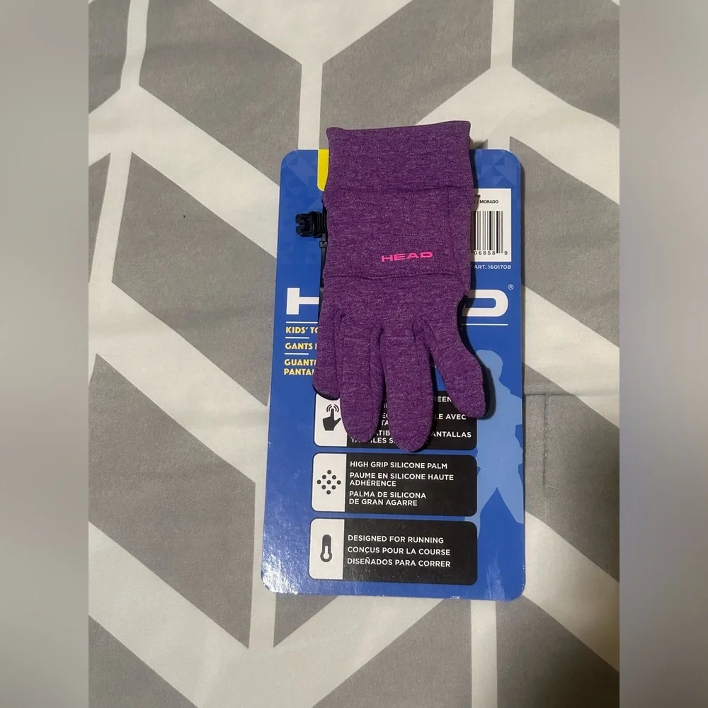 HEAD Kids’ Touchscreen Gloves-Purple-Gray/ Size: Small (NWT)